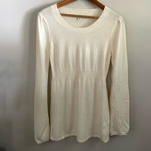 Banana Republic Luxury Cashmere Wool Blend Wide Crew Neck Sweater Size S